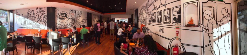 large scale mural Mumbai inspired-indian street foor